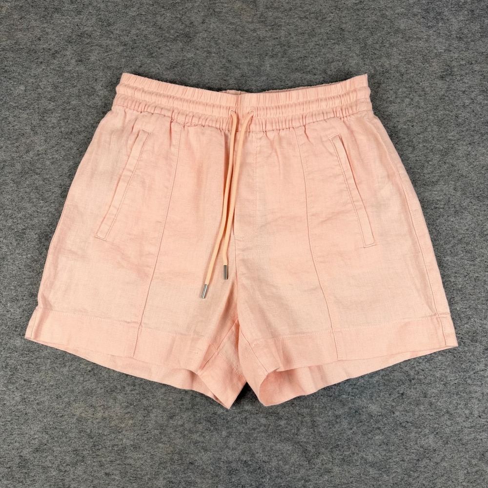 Athleta Retreat Linen Mid Rise Short 4" Pockets Pink Womens XS